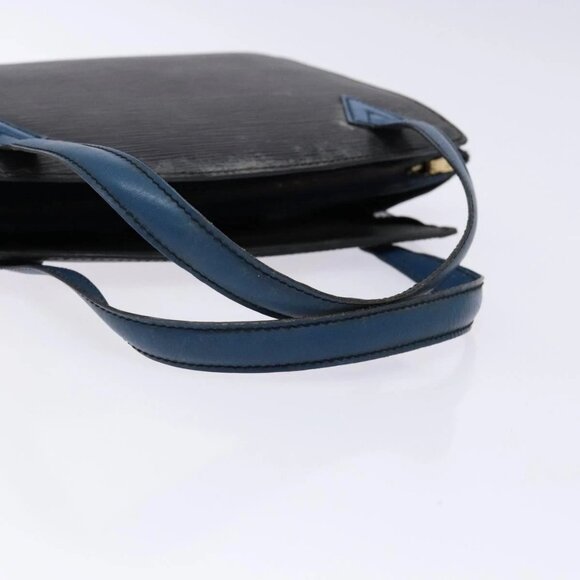 LOUIS VUITTON Epi Bicolor Varenne Hand Bag Black Blue LV Auth - Picture 8 of 16